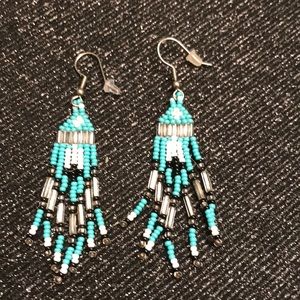 Indian Turquoise Beaded Earrings